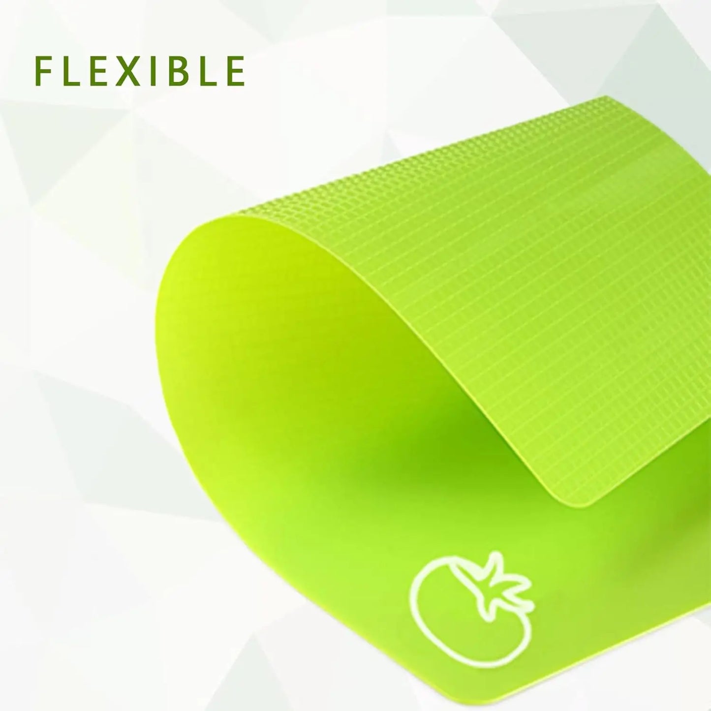 Flexible Plastic Cutting Boards for Kitchen, Set of 4 with Non-Slip Back, Dishwasher Safe