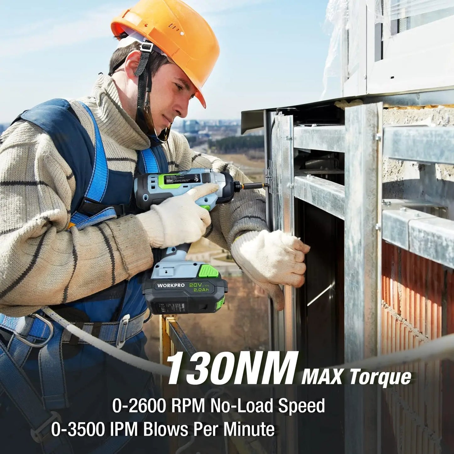 20V Cordless Drill & Impact Driver Combo Kit, 2x 2.0Ah Batteries & Fast Charger