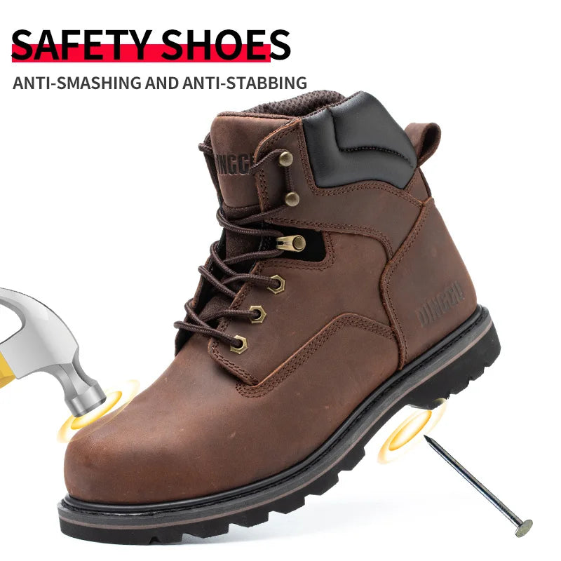 Men High Top Steel Toe Safety Work Boots