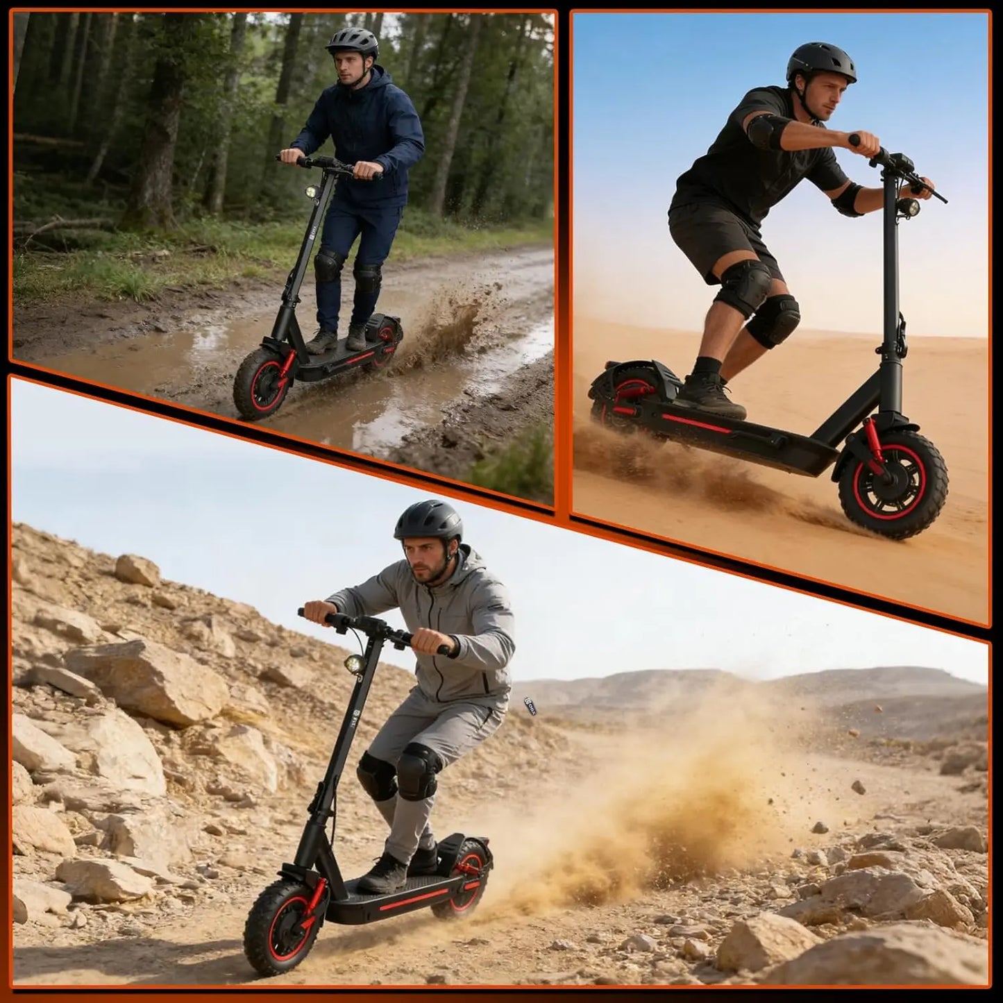 OBX 1200W Off-Road Electric Scooter 48V 30Mph Dual Suspension