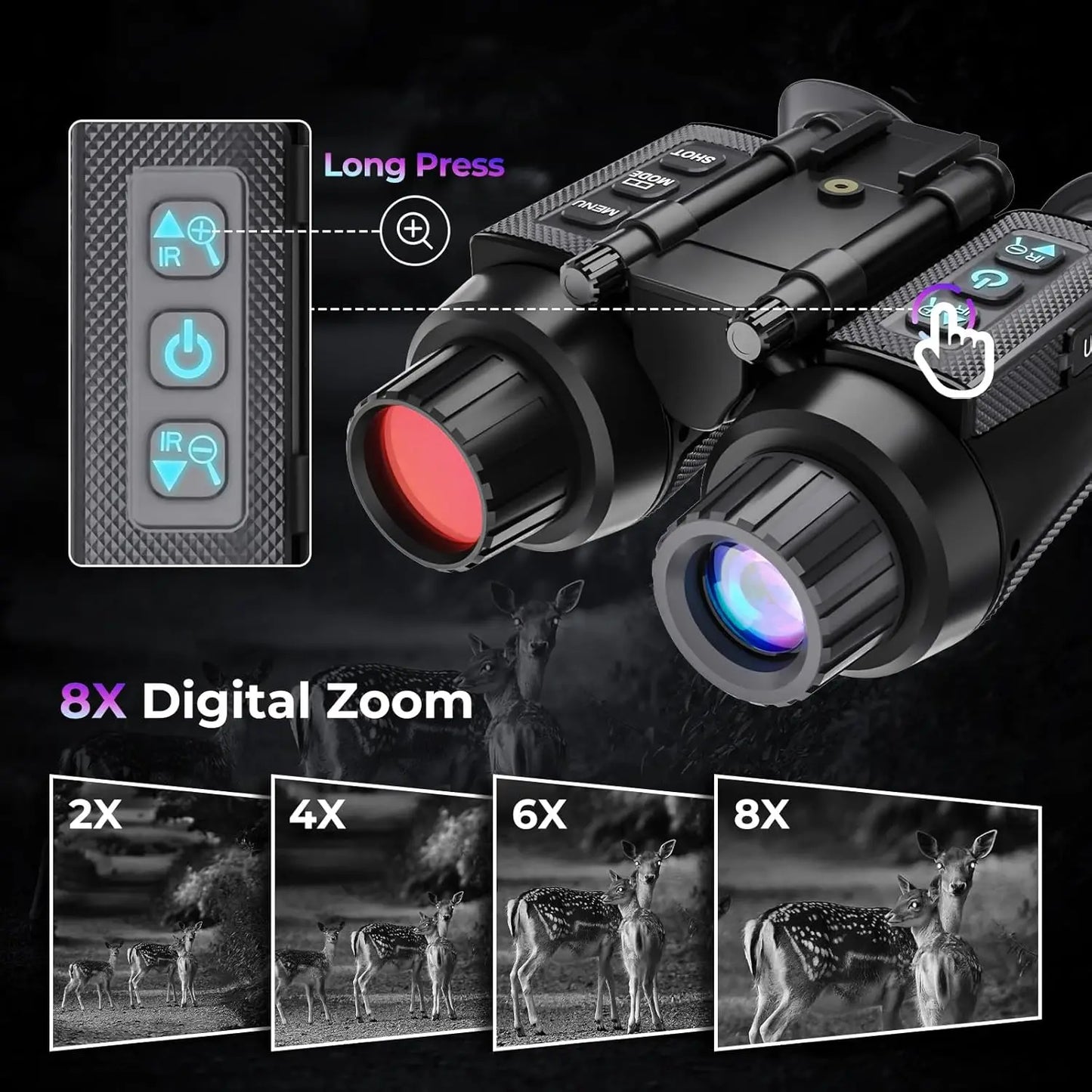 GOYOJO Night Vision Goggles 8X Digital Zoom