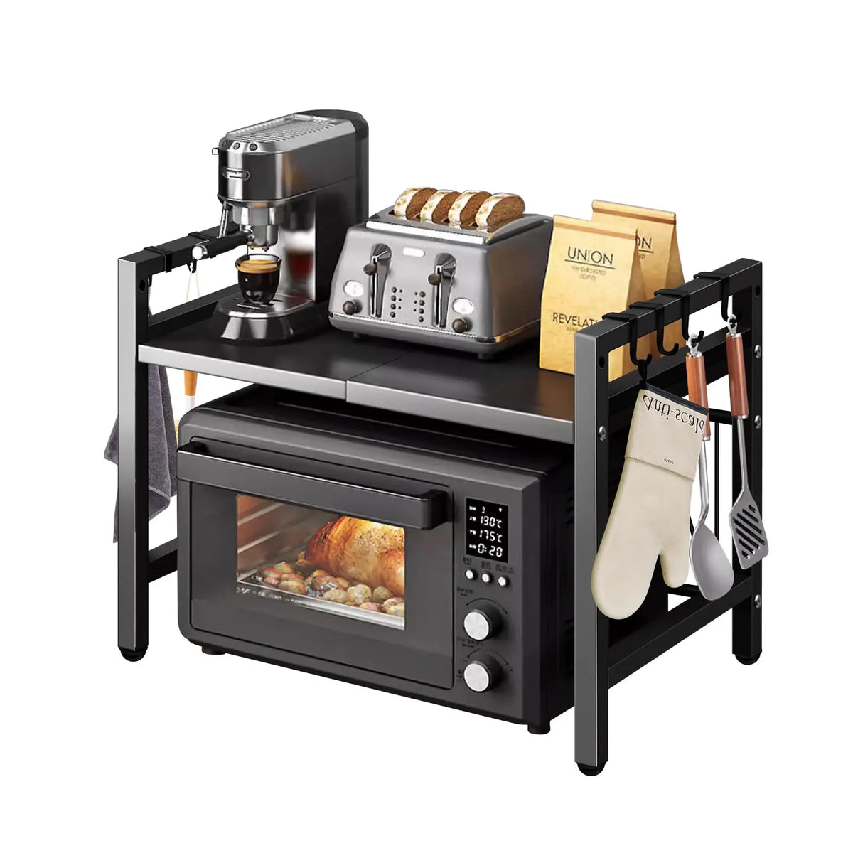 Expandable Microwave Shelf Organizer Rack