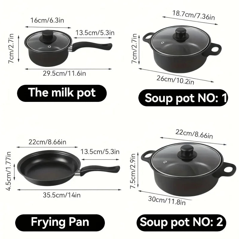 Aehome 13-Piece Nonstick Cookware Set for Kitchen Camping