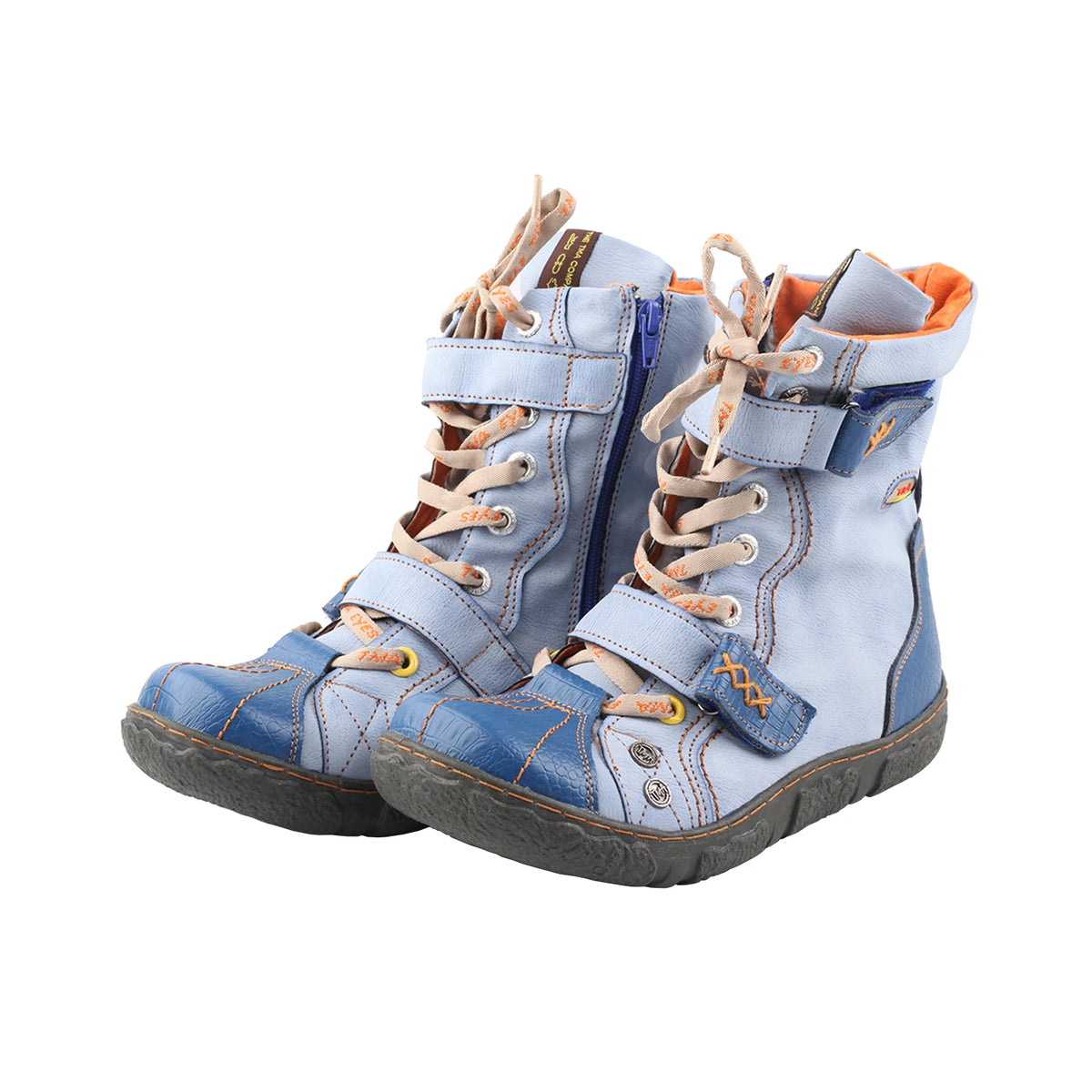 TMA EYES Women's Winter Retro Snow Boots Vintage Trendy Warm Fur Lined Ankle Boots Non-slip Outdoor Shoes