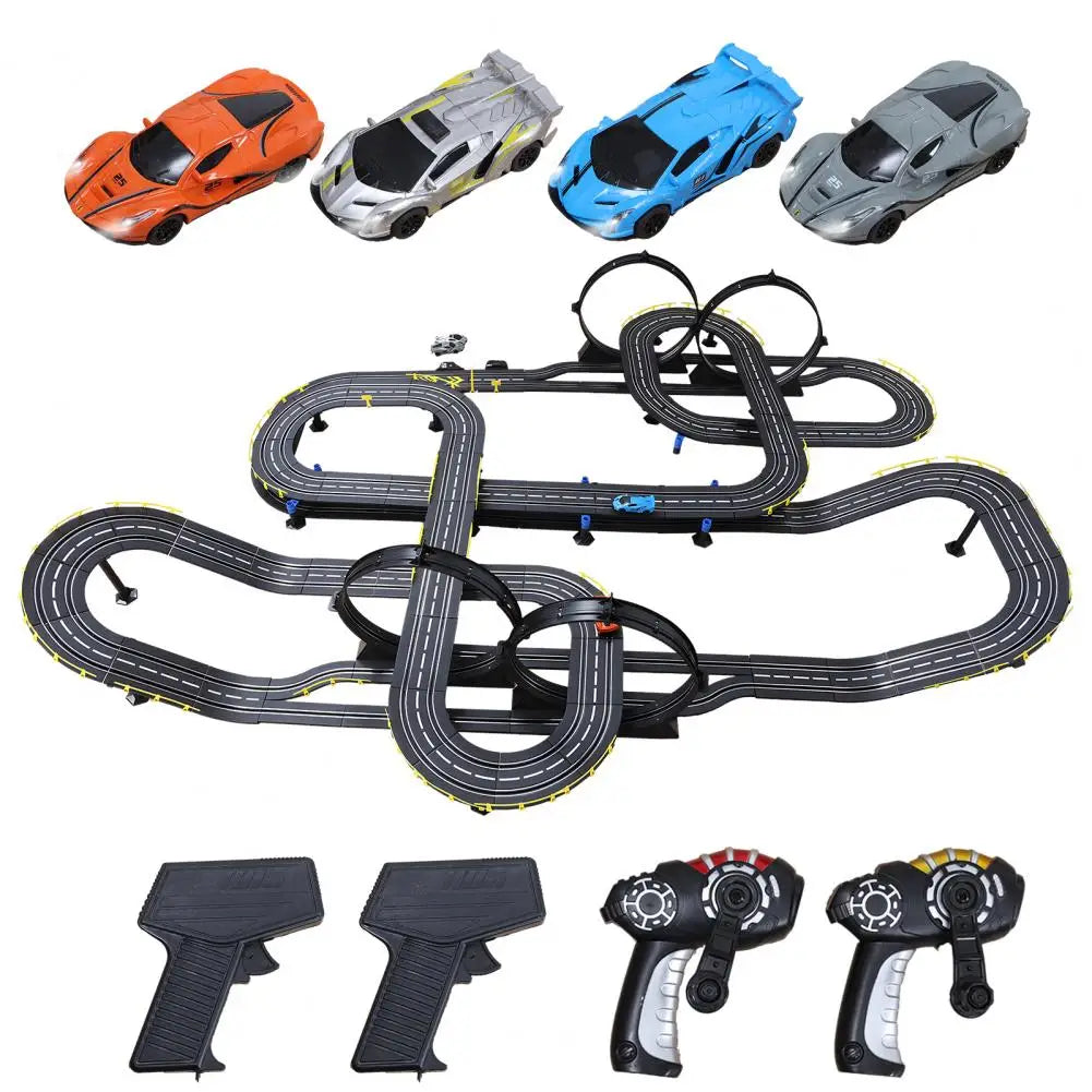 Electric Slot Car Race Track Set for Kids Electric Remote Control Track Car High Speed Showdown Gifts Toys for Boys Girls