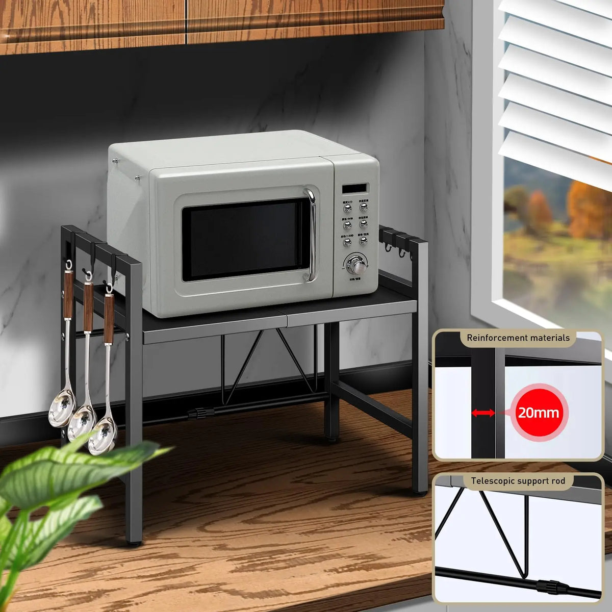 Expandable Microwave Shelf Organizer Rack
