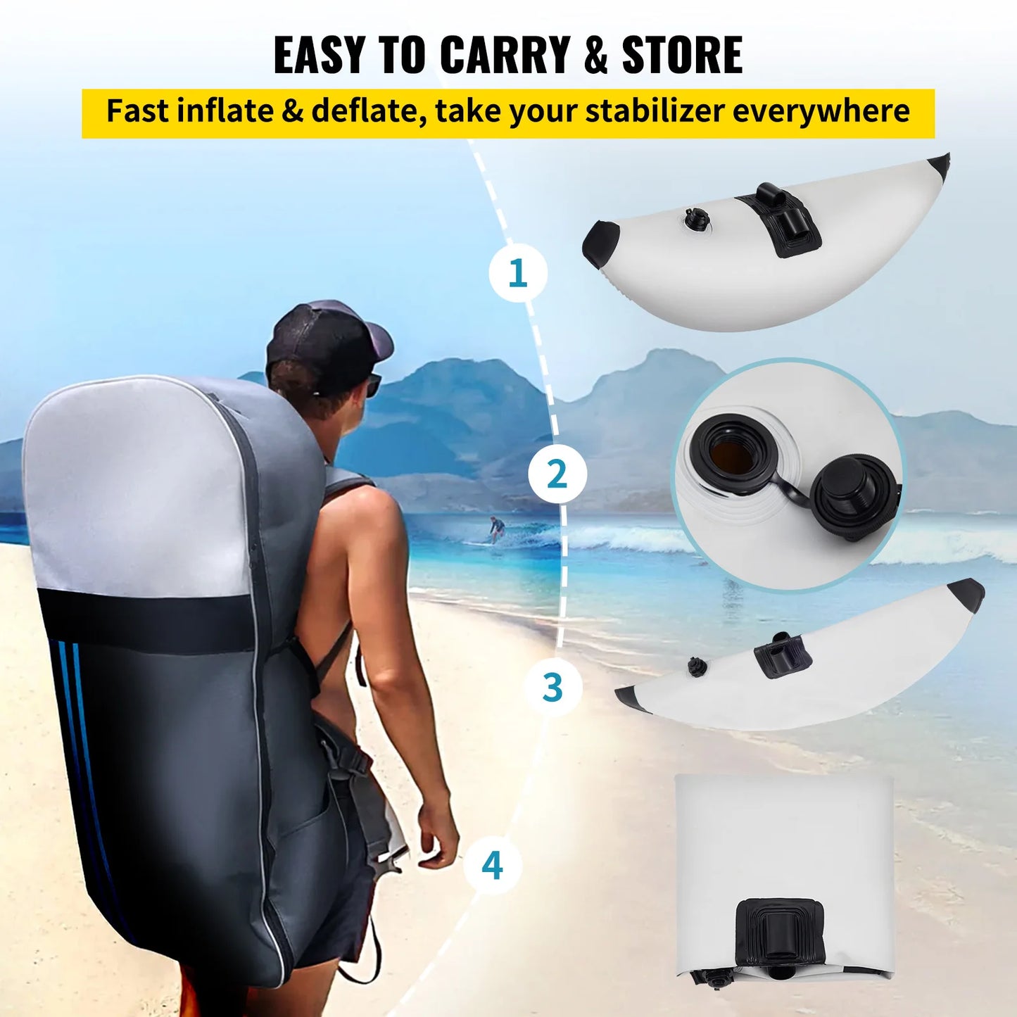 SucceBuy Inflatable Kayak Outrigger Stabilizer Kit 2 Pack