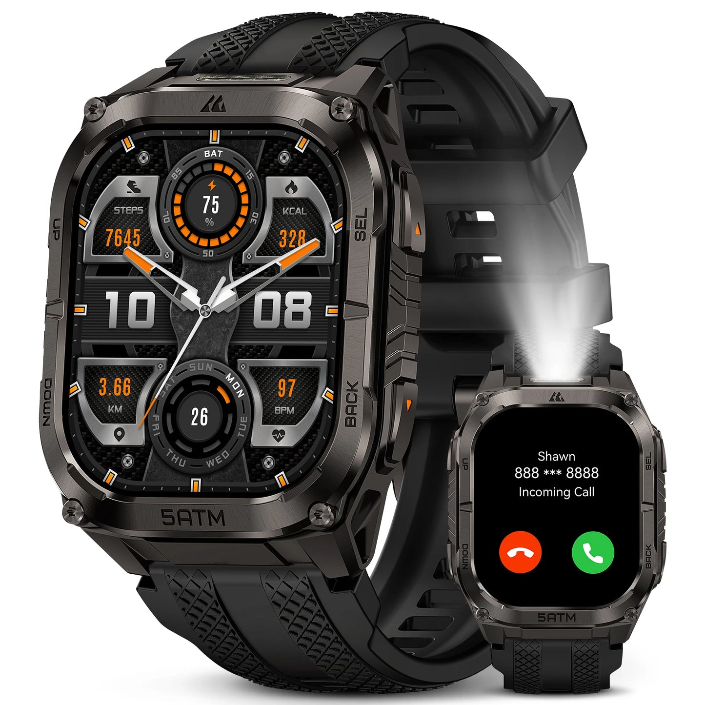 Kospe Tank M4C Rugged GPS Smartwatch With Flashlight