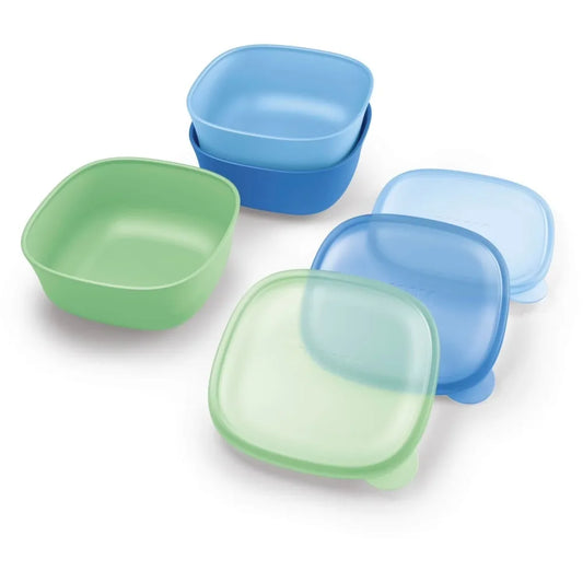 Stackable Mixing Bowls with Lids 3 Pack Nesting Kitchen Prep Bowls for Baking Cooking Salad Set Durable Plastic Food Storage Containers with Pour Spouts and Non Slip Bottoms Assorted Colors Multicolor Reusable Easy Grip
