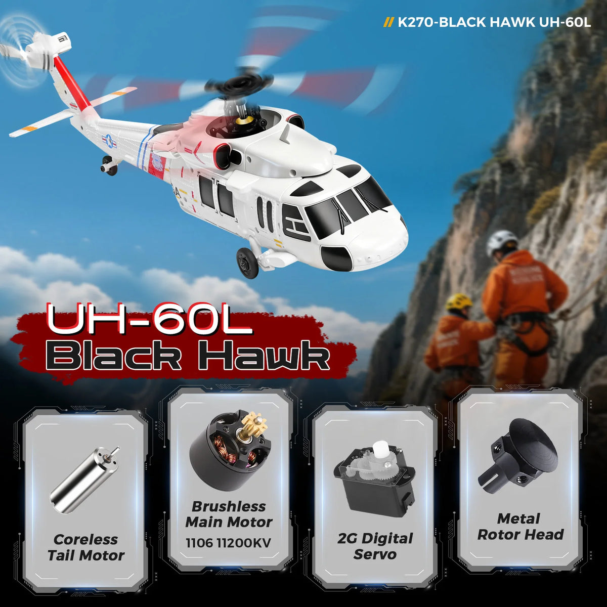 Wltoys K270 Black Hawk Rc Helicopter With Brushless Motor