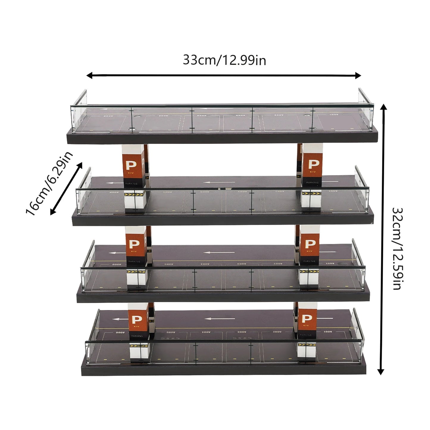 1/64 Parking Lot Toy Car Model Storage Rack Display Cabinet Kids Room Decor Xmas Gift Toys for Baby Boys Girls