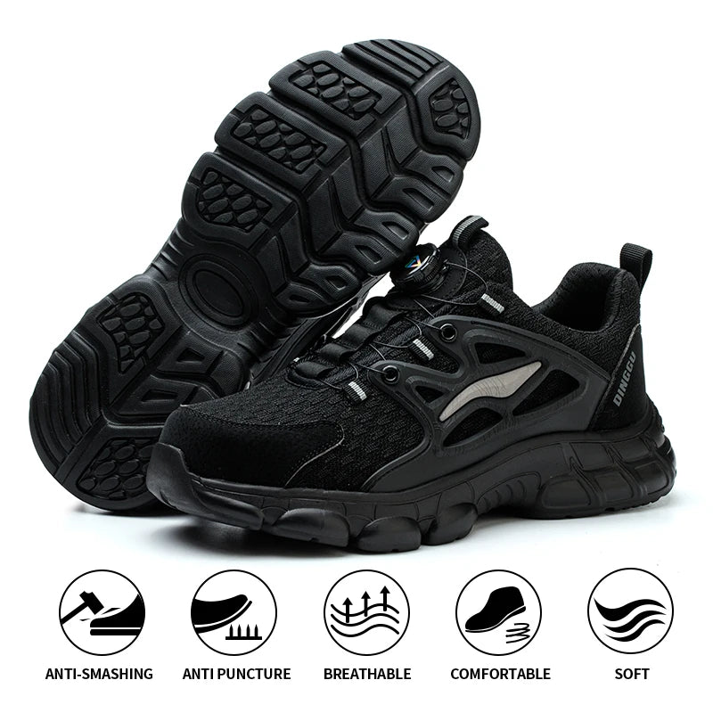 Men Steel Toe Safety Shoes Anti Puncture Anti Slip