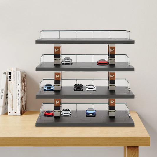 1/64 Parking Lot Toy Car Model Storage Rack Display Cabinet Kids Room Decor Xmas Gift Toys for Baby Boys Girls