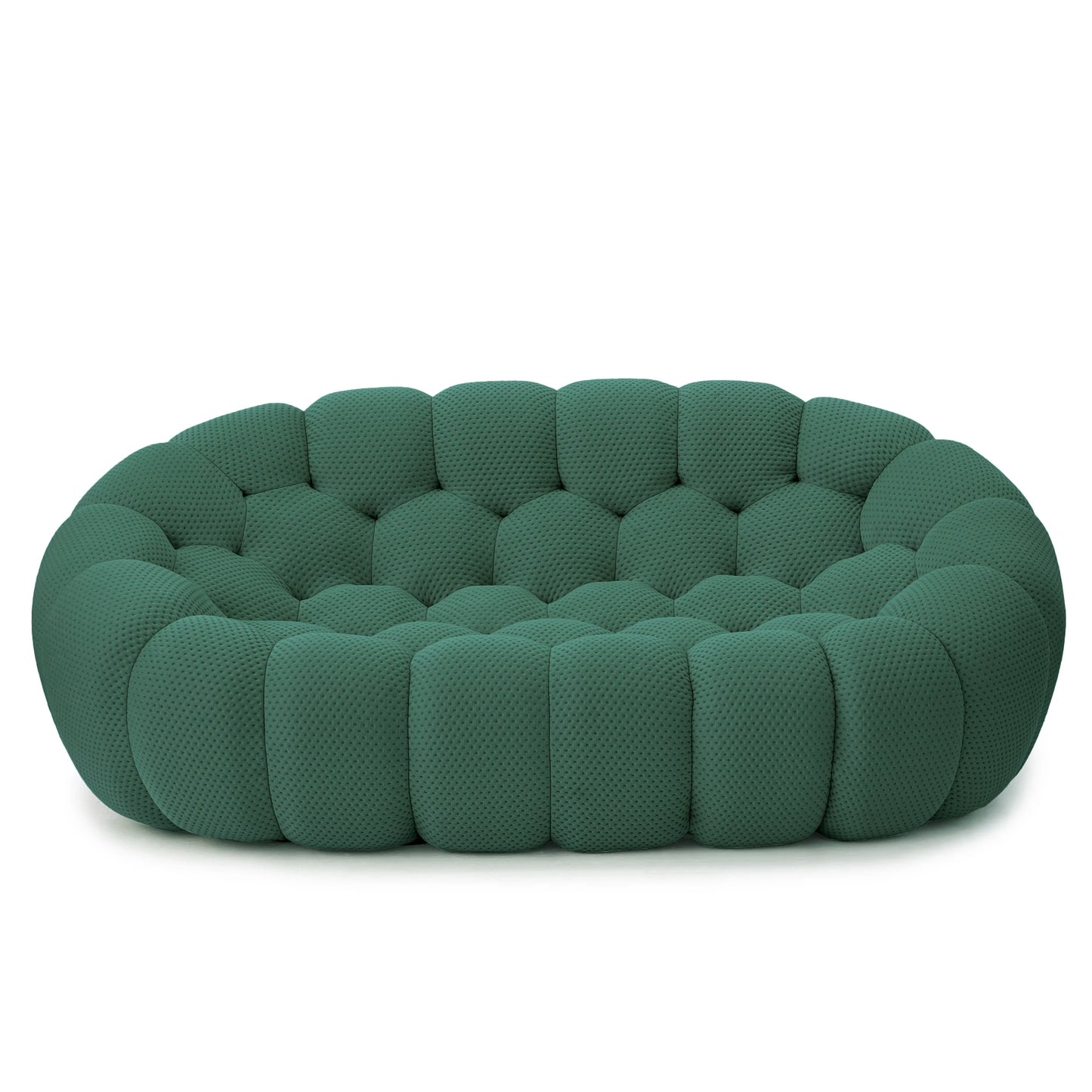 Sdorens 78'' Modern Curved Boneless Sofa Comfy 3D Knitted Fabric Loveseat Couch Football-Shaped Lazy Floor Sofas for Living Room