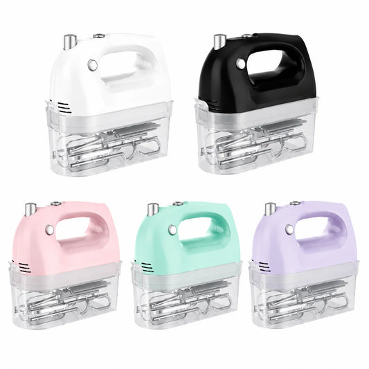 Lord Eagle Multicolor Electric Hand Mixer 400W 5 Speed Portable Handheld Kitchen Egg Beater Turbo Mode Food Mixer With Storage Case 5pcs Stainless Steel Attachments For Cake Baking Cream Whipping