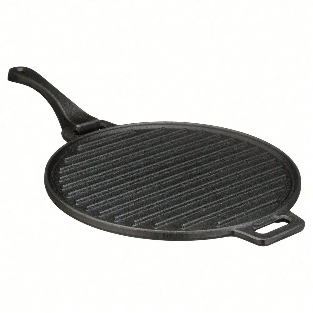 4-Piece Cast Iron Skillet Set With Handles And Griddle, Pre-Seasoned, 6", 10.5", 11"