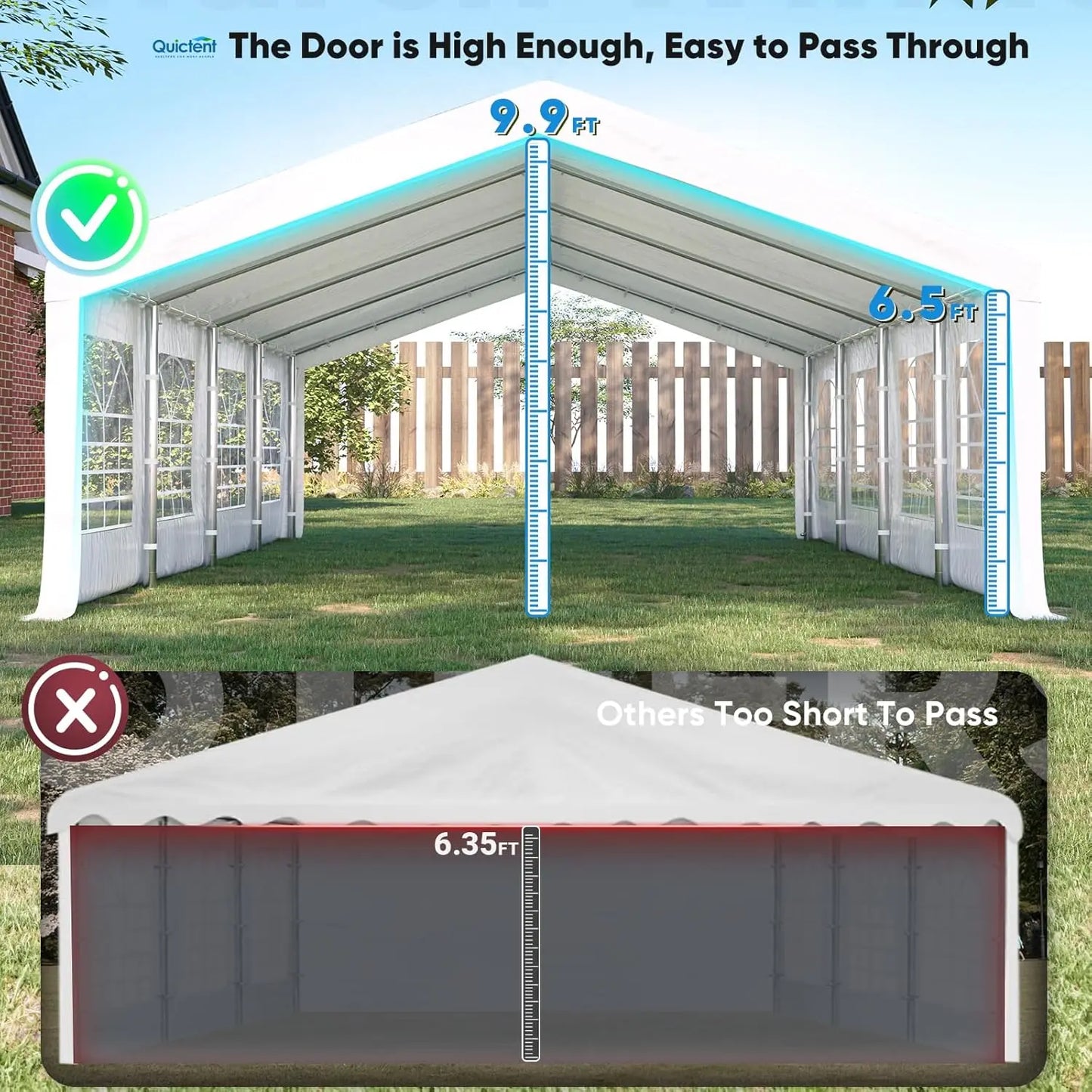 Party Tent Heavy Duty Outdoor Canopy Tent Wedding Event Shelter BBQ Wedding Tents for Parties with Storage Bags, Custom