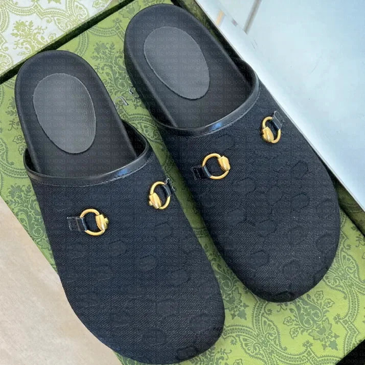 Hot Designer High-end Men's and Women's Casual Mule Shoes Flat Versatile Streetwear Shoes Summer Slippers and Sandals