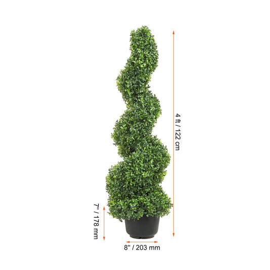 SucceBuy Artificial Boxwood Spiral Topiary Tower Plant