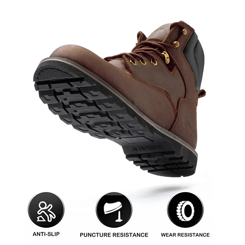 Men High Top Steel Toe Safety Work Boots