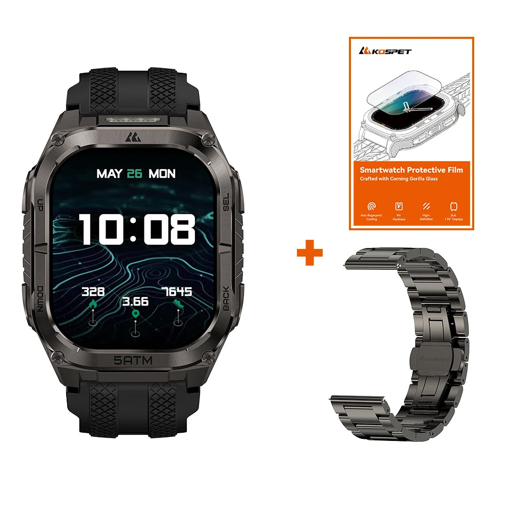 Kospe Tank M4C Rugged GPS Smartwatch With Flashlight