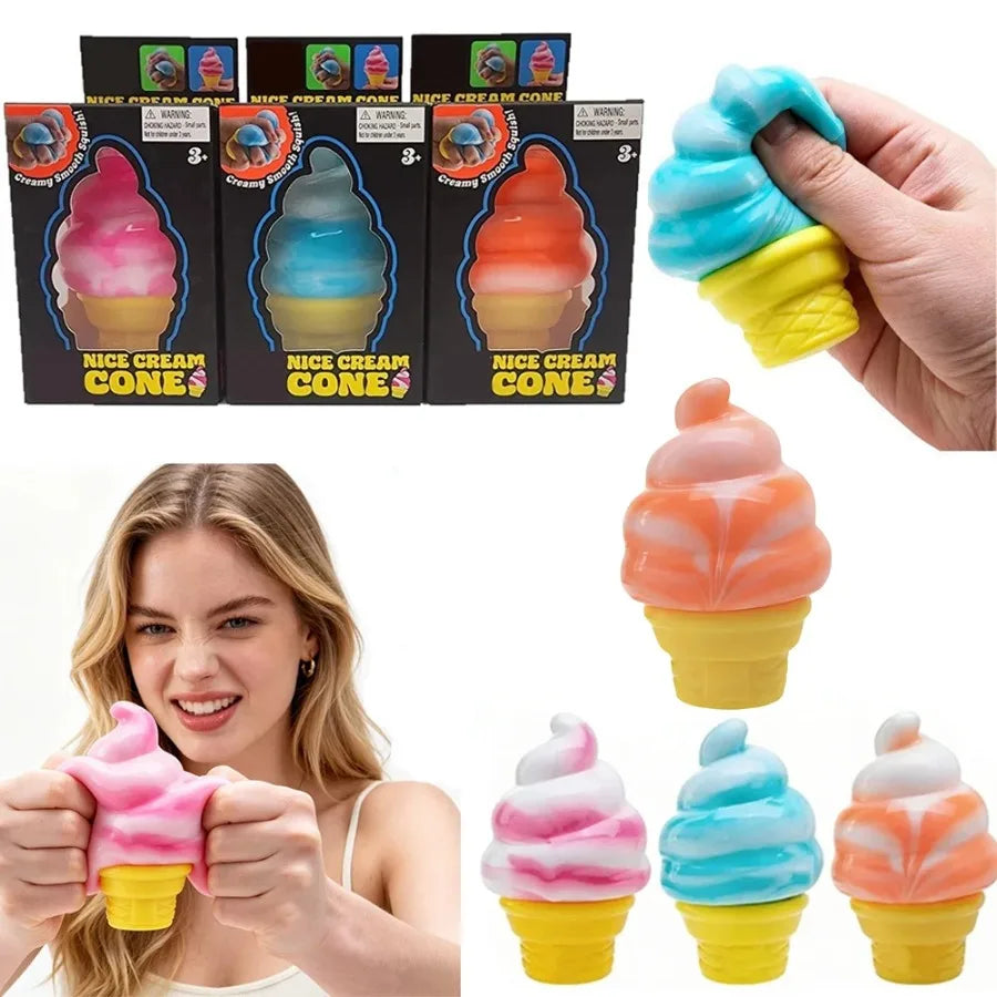 New Ice-Cream Sensory Toys Stress Relieving Blocks Pinching Relieving Puzzle Solving Venting Children Souvenir, Fun Christmas Gift, Party Favors Gifts, Prizes for Students