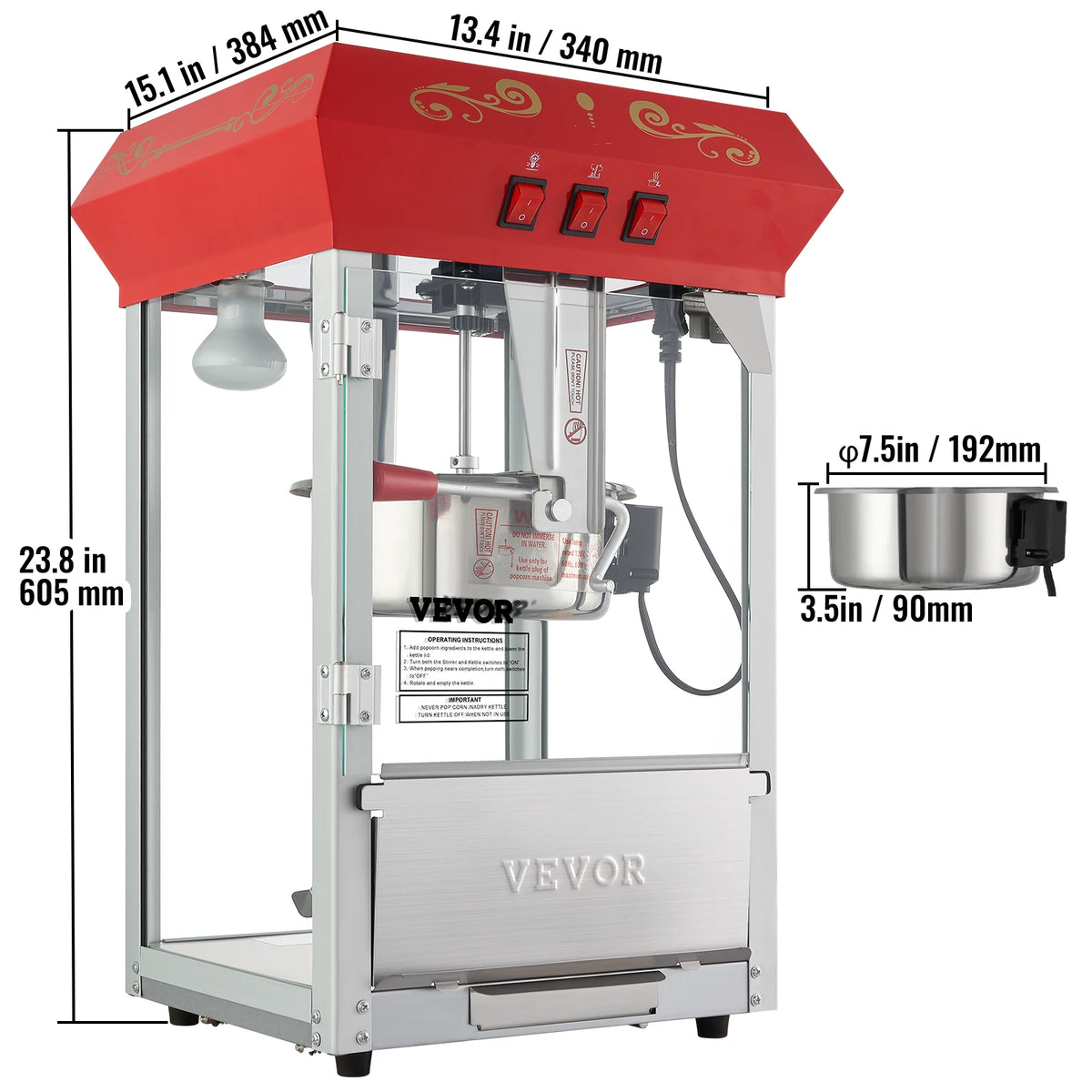 SucceBuy Electric Countertop Popcorn Popper