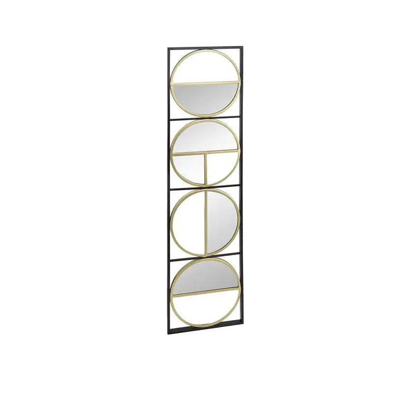 47.2" Modern Metal Beaded Black Wall Mirror for Bedroom, Living Room & Entryway Decor
