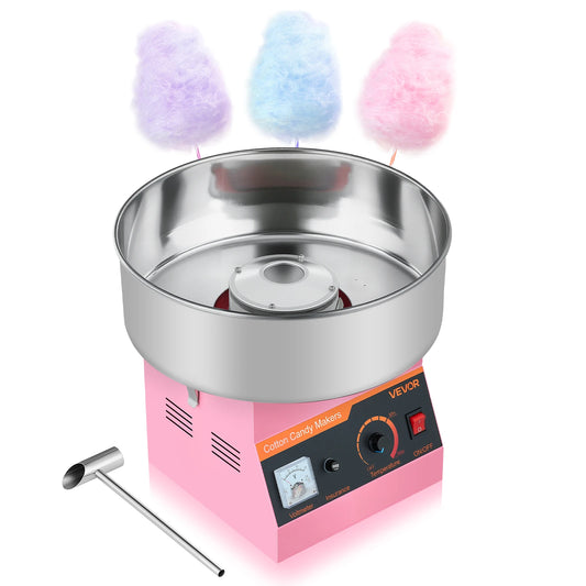 SucceBuy Cotton Candy Machine Commercial, 1000W Electric Candy Floss Maker Sugar Machine with 15 inch Stainless Steel Bowl
