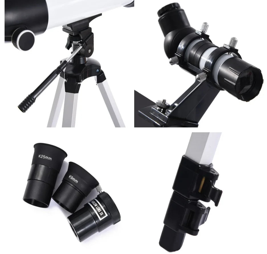 Skyoptikst 80/90mm Aperture Astronomical Telescope for Beginners,FMC Coating Refractor Telescope with Tripod,Eyepieces&Carry Bag