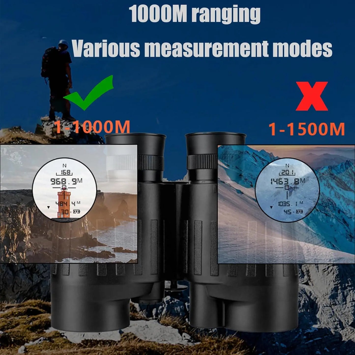GOYOJO Marine Binoculars With Rangefinder And Compass
