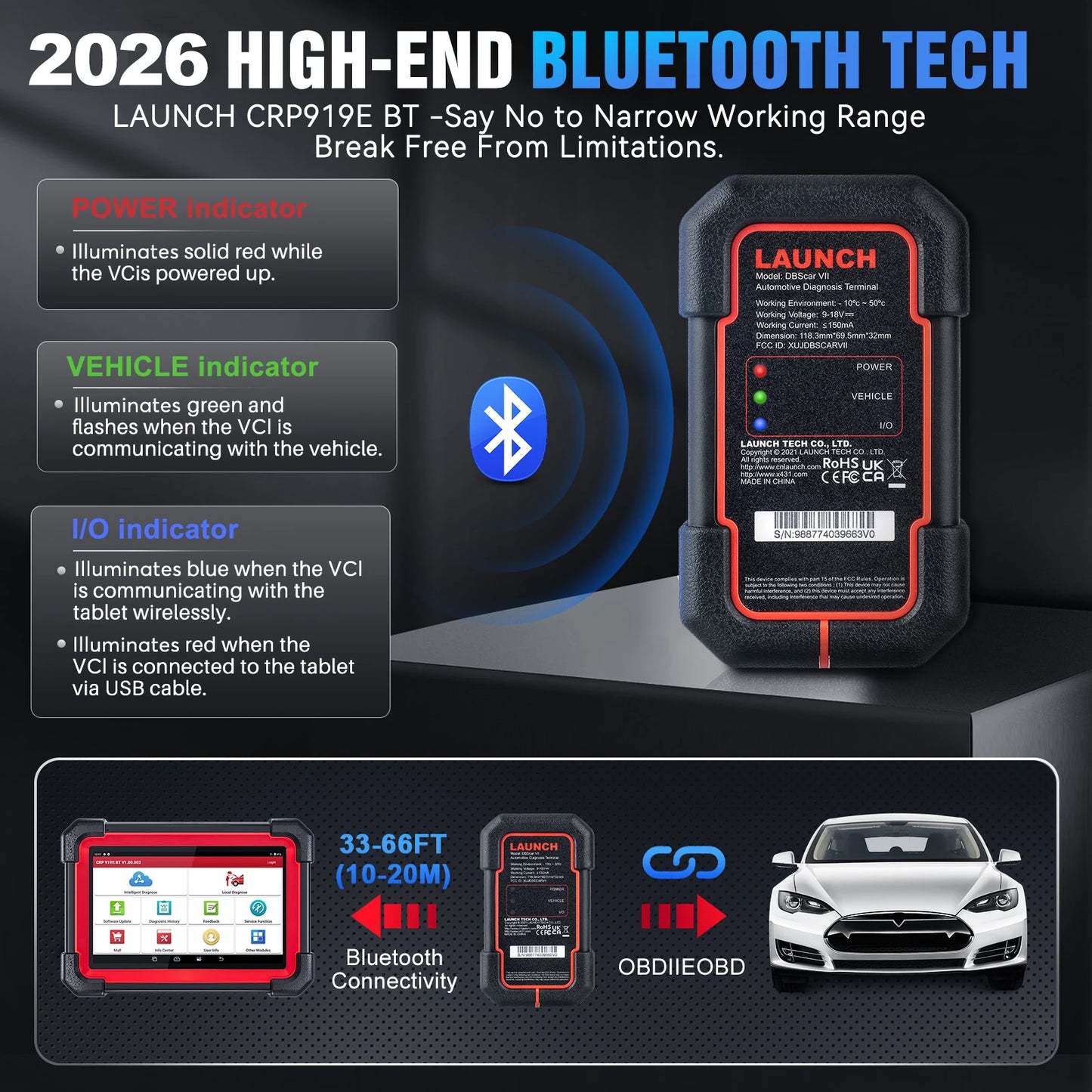 LAUNCH X431 CRP919E BT Car Diagnostic Tools CAN FD DOIP ALL Systems ECU Coding Bi-directional 35 Resets DBScar VII Auto Scanner