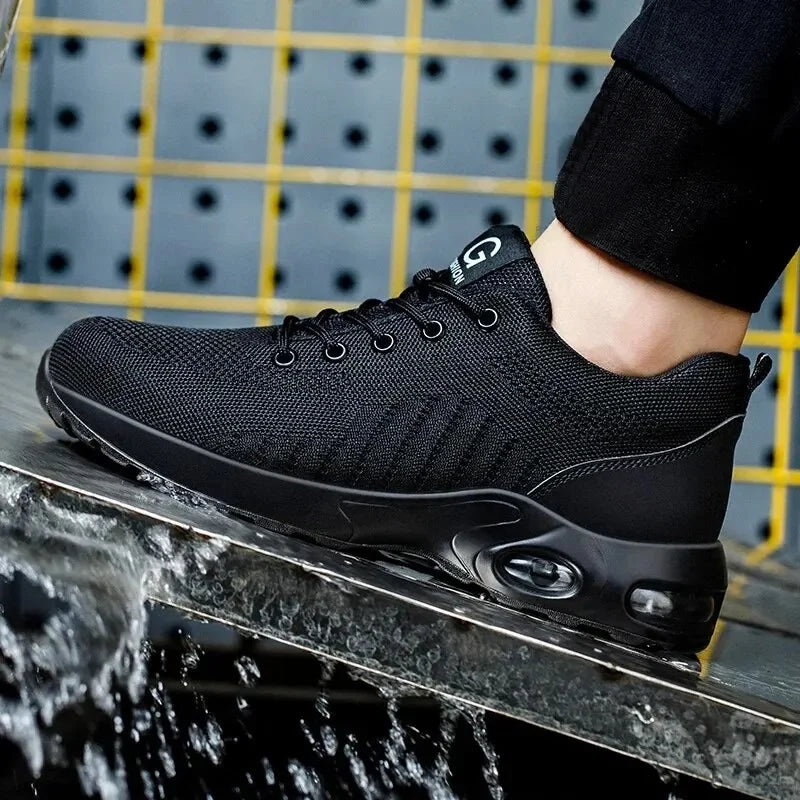Men Steel Toe Work Safety Boots Lightweight Breathable