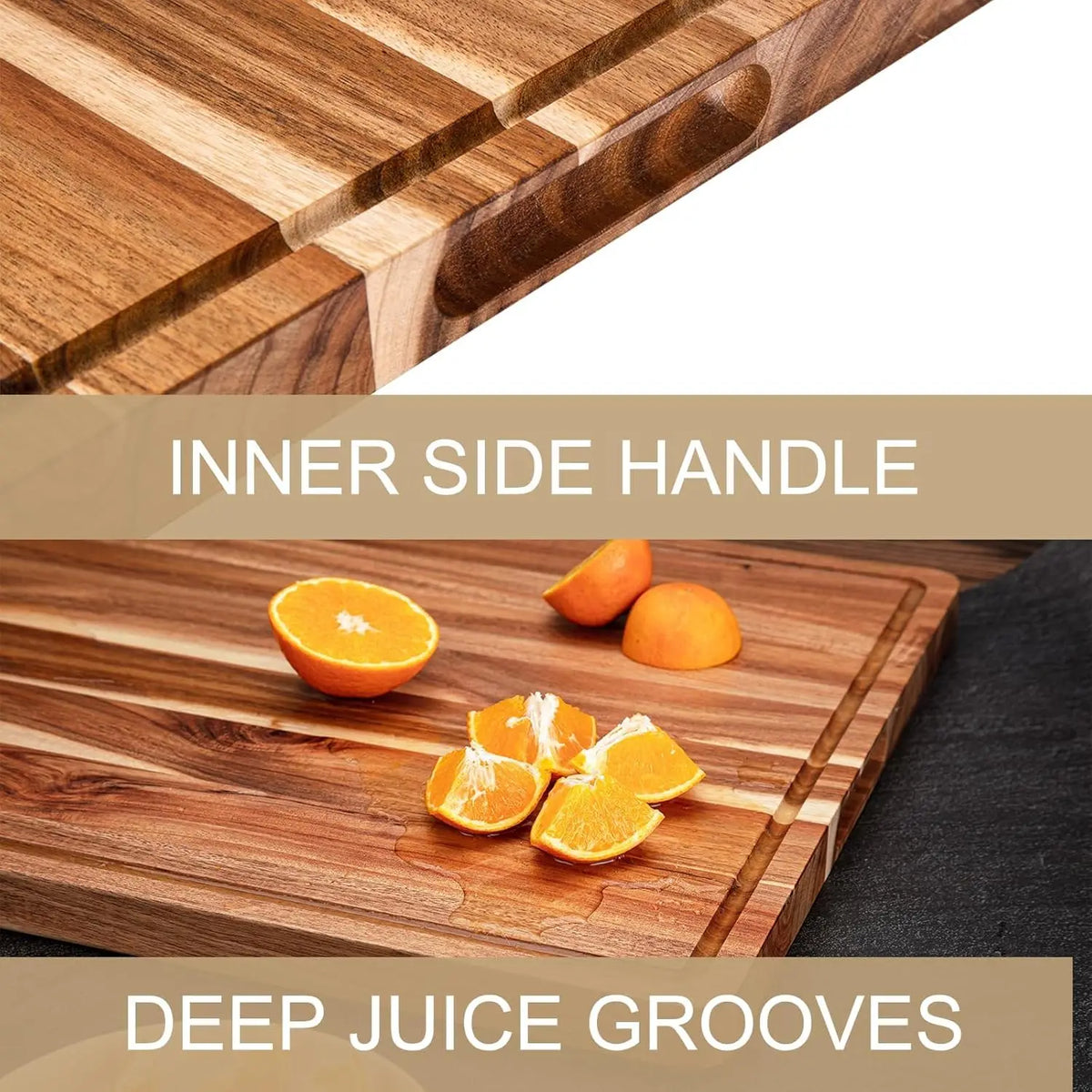 Twister.CK Reversible Wood Cutting Board With Handle