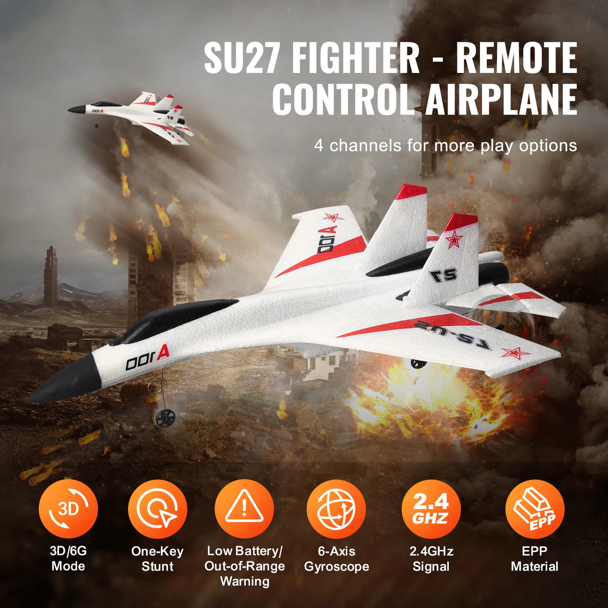 SucceBuy Remote Control RC Glider Airplane Toy
