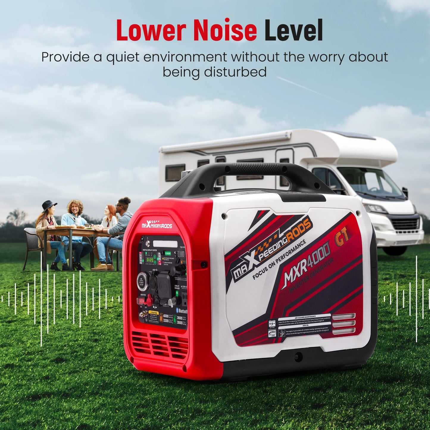Maxpeedingrods 4kW Dual Fuel Inverter Generator Bluetooth