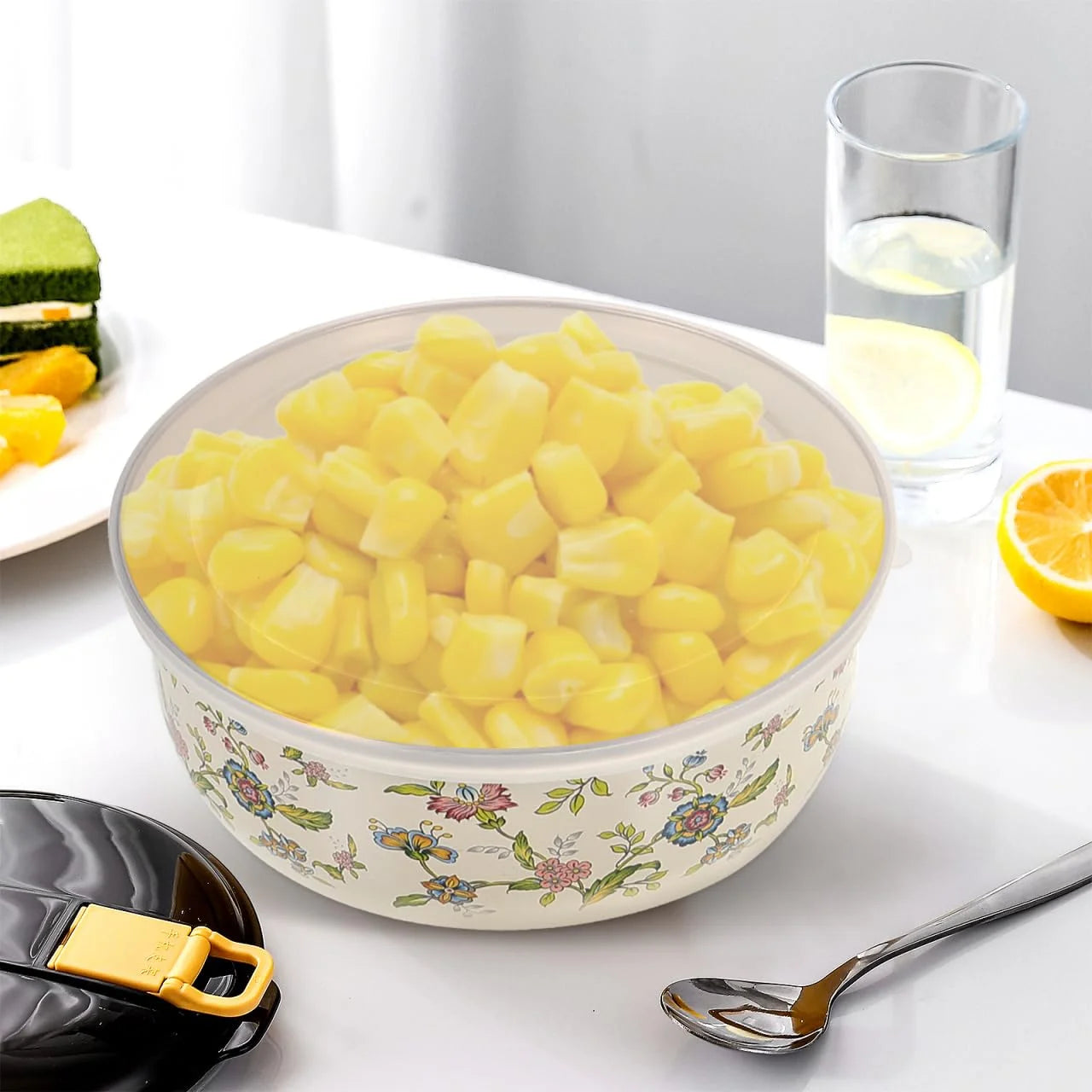 5PCS Enamel Bowls, Enamel on Steel Mixing Bowls with Lids, Vintage Soup Retro Food Containers Soup with Lids, Mixing with Set Containers for Food Fruits Salad