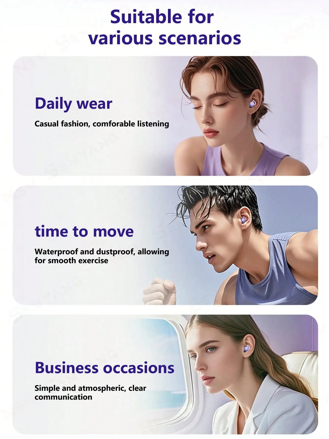 New True Wireless In-Ear Earphones, Bluetooth Sleeping Earbuds, Couples Video Earphones, Mini Earphones, Comfortable TWS HIFI Dolby Bass Stereo HD Calling Earphones Suitable For Android Phones, Music Earphones, Smart Earphone