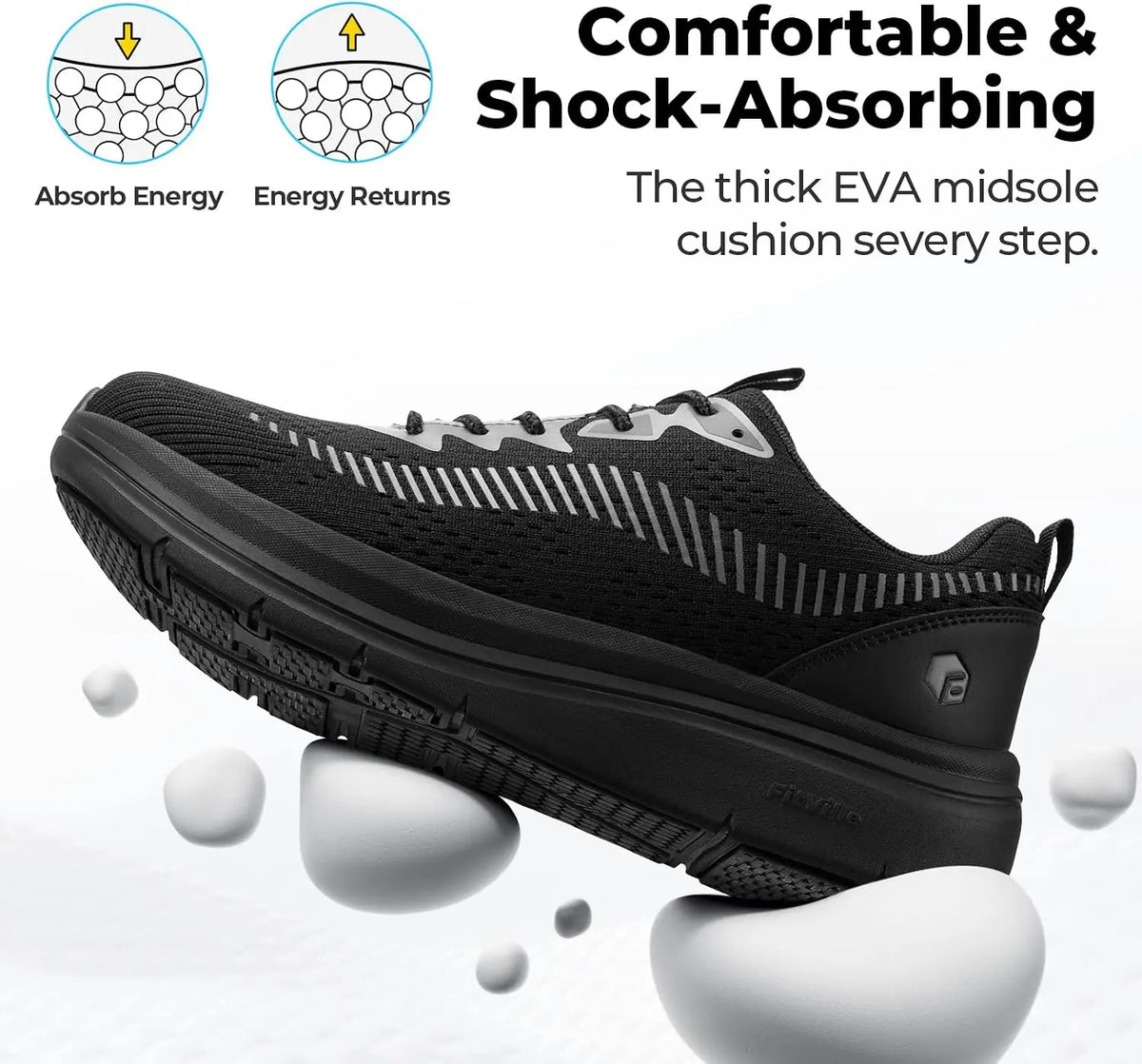 Fitville Men's Wide Orthopedic Walking Sneakers