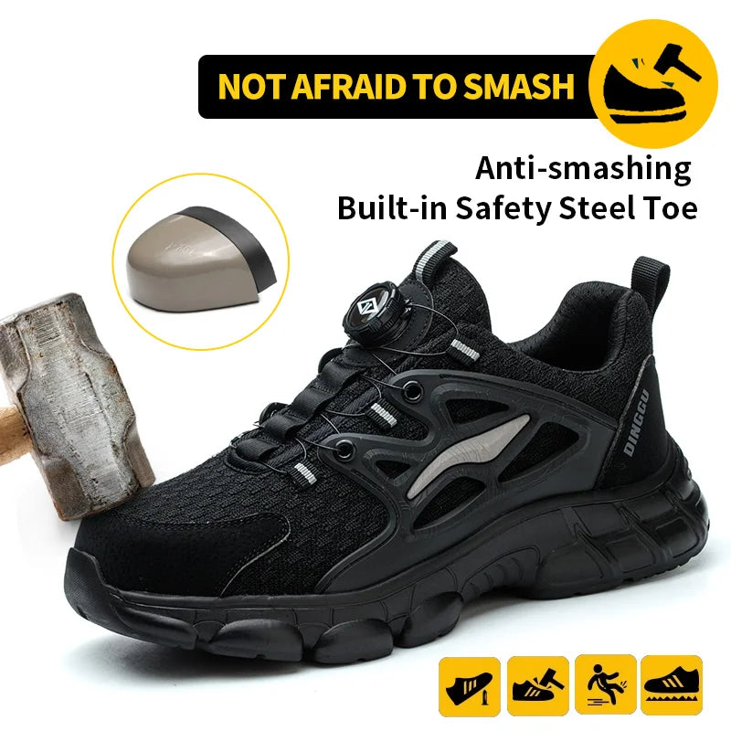 Men Steel Toe Safety Shoes Anti Puncture Anti Slip