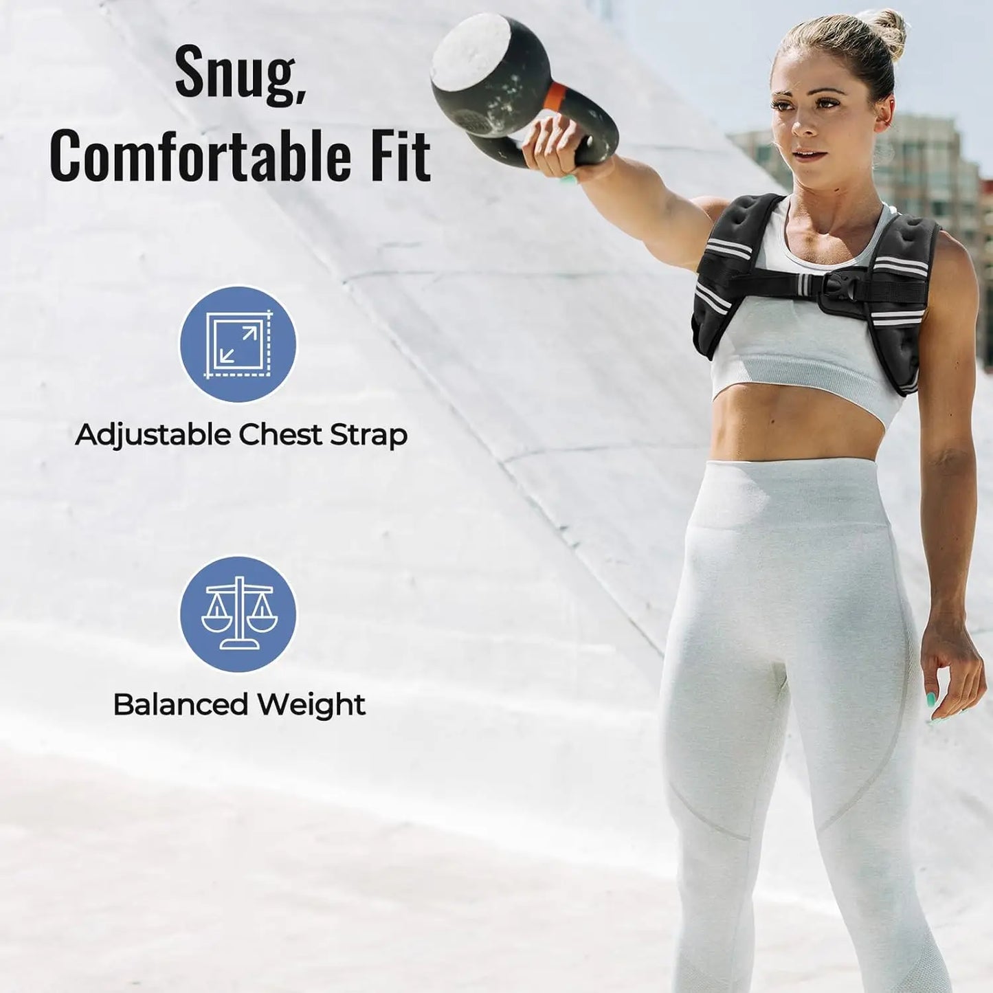 12LB Fixed Weight Training Vest, 2 Options Single Strap Without Storage Pocket & Double Strap With Phone Pocket, Reflective Sweat Resistant Adjustable Strap Fitness Athletic Vest for Outdoor Jogging CrossFit Weight Loss