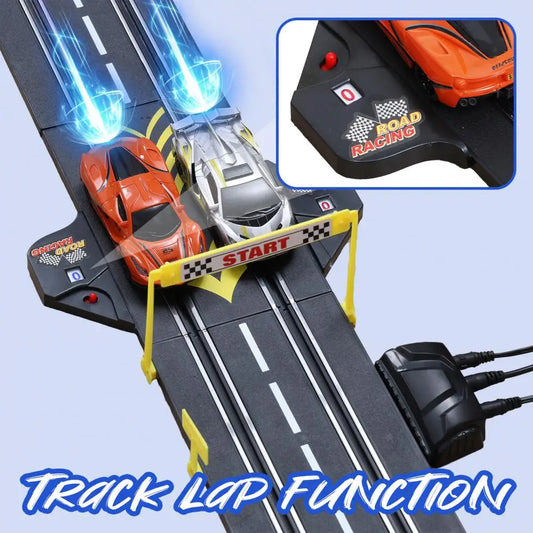 Electric Slot Car Race Track Set for Kids Electric Remote Control Track Car High Speed Showdown Gifts Toys for Boys Girls