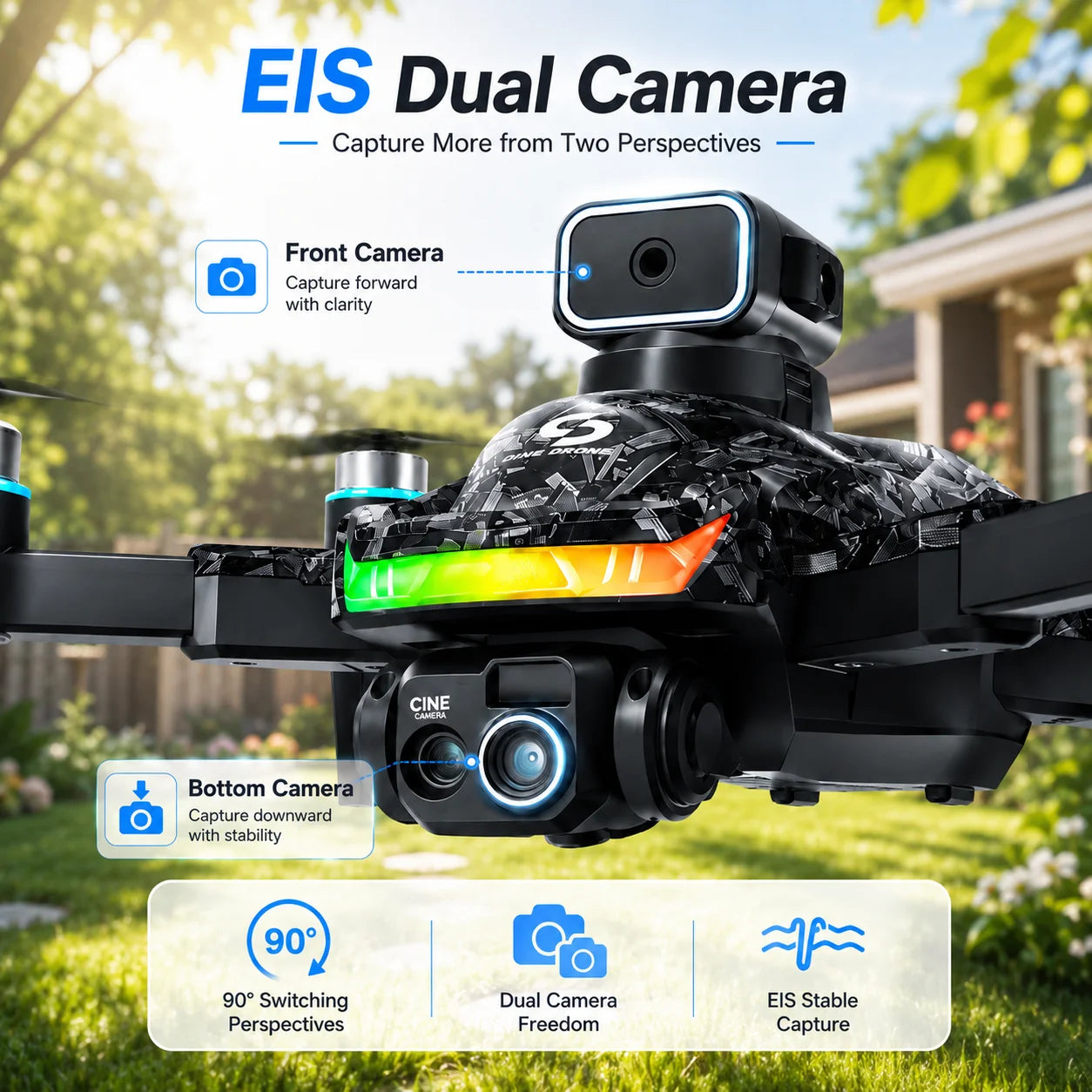 ZNLYRION RC Drone With Brushless Motors And Dual HD Camera
