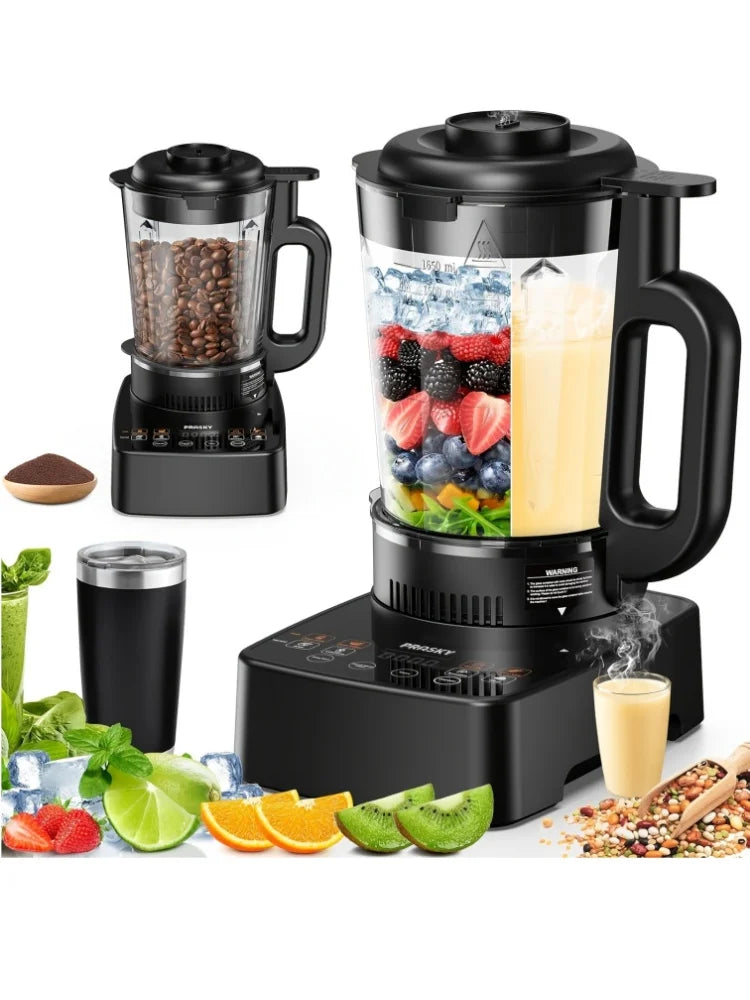 PRASKY 2400W Heating Blender 25000 RPM Heavy Duty Auto Clean Professional Blender For Smoothies Soups 55oz Glass Jar&A To-Go Cup