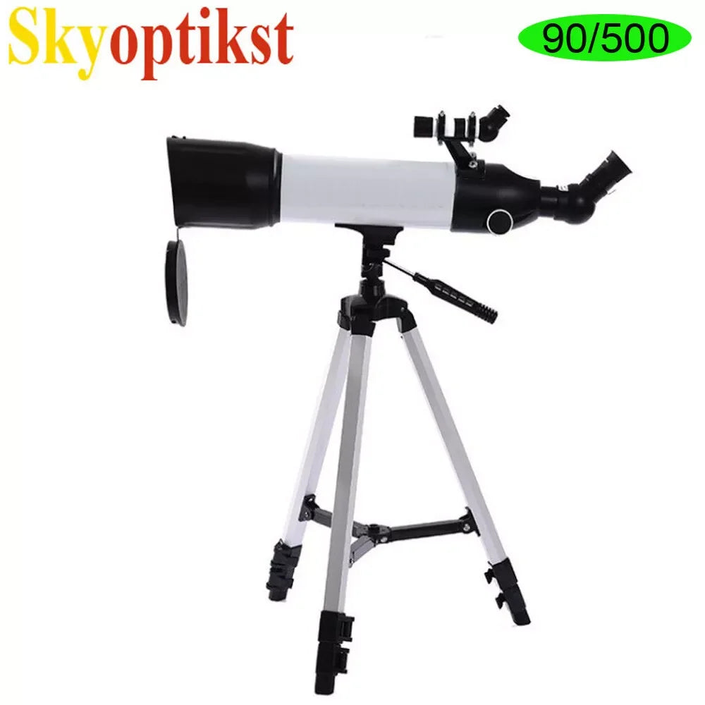Skyoptikst 80/90mm Aperture Astronomical Telescope for Beginners,FMC Coating Refractor Telescope with Tripod,Eyepieces&Carry Bag