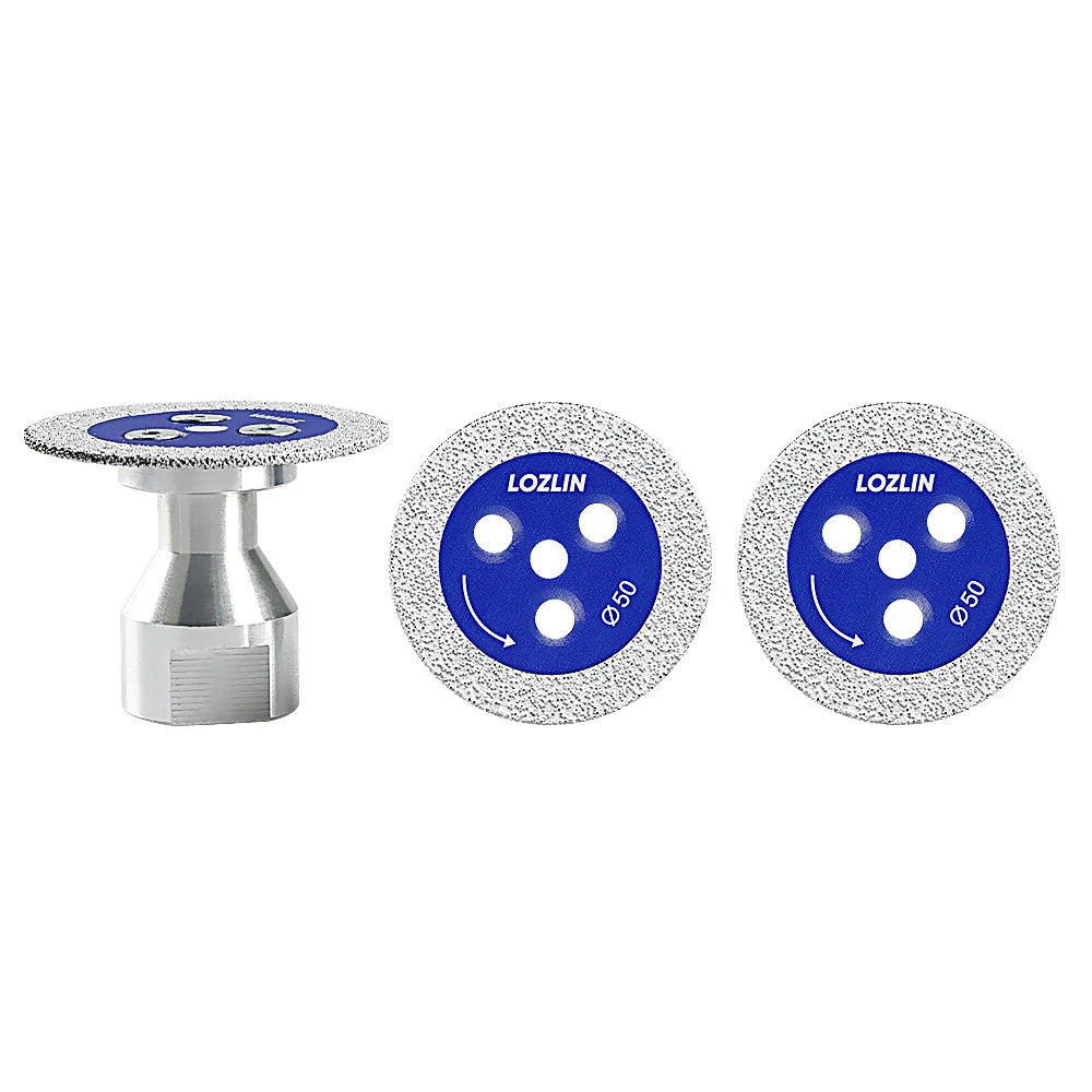 LOZLIN 3PCS 50mm Diamond Saw Blades 5/8-11 Detachable Flange for Granite Marble Ceramic Tile Glass Cutting Grinding Engraving Tool