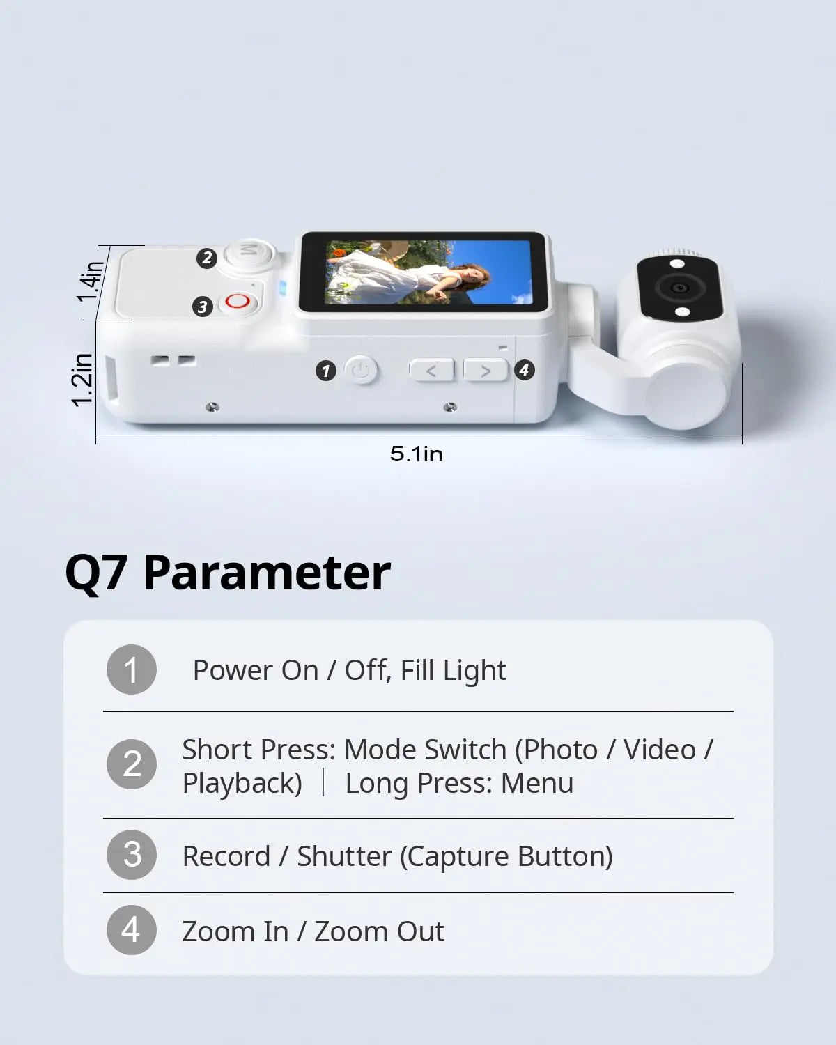 WO Portable 1MP Camera 4K Video And 16x Zoom
