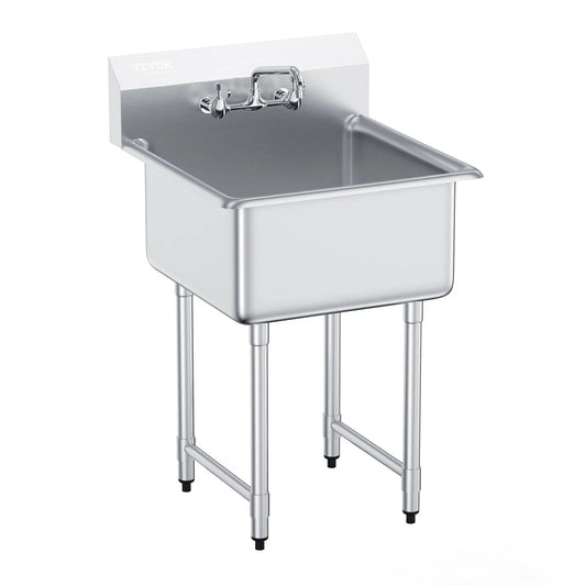 SucceBuy Stainless Steel Prep Sink 1 Compartment