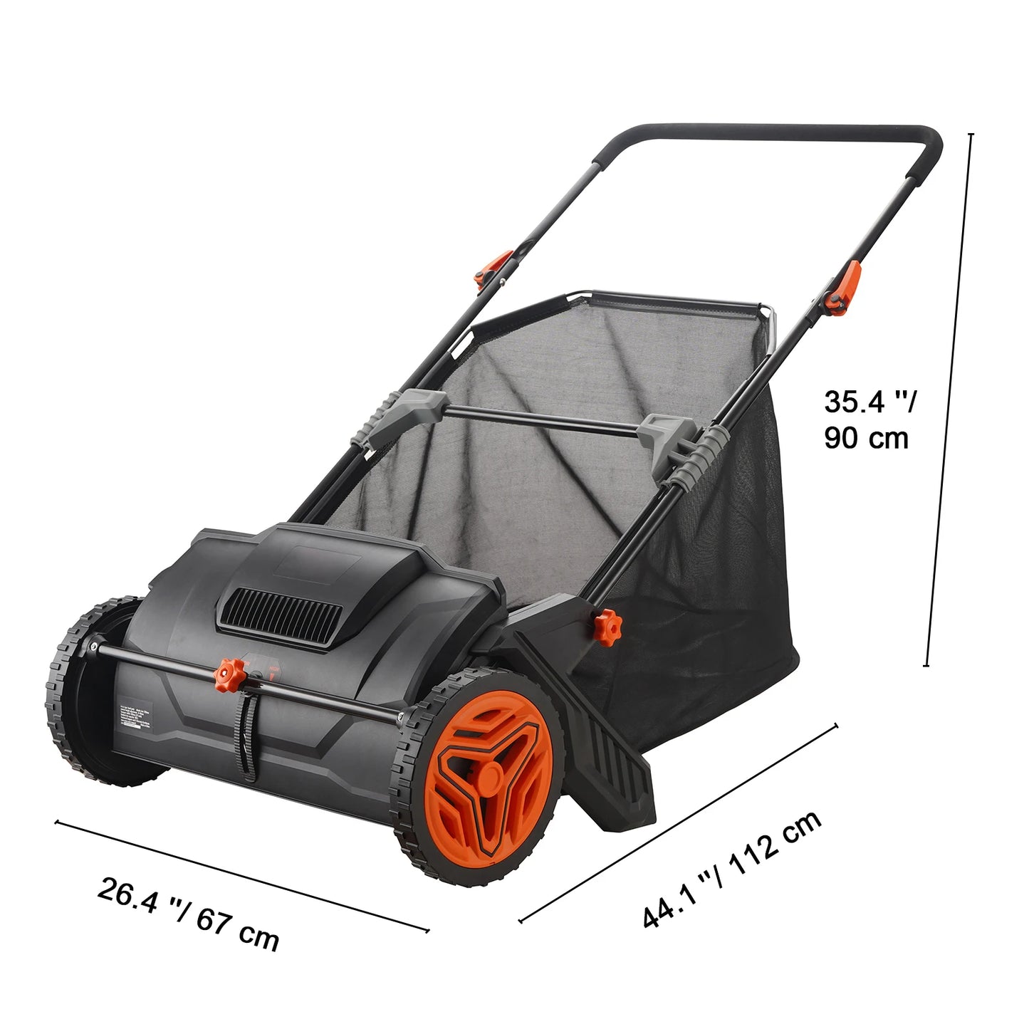 SucceBuy Tow Behind Lawn 21/26/44/50in Sweeper Large Capacity Heavy Duty Leaf & Grass Collector with Adjustable Sweeping Lawn