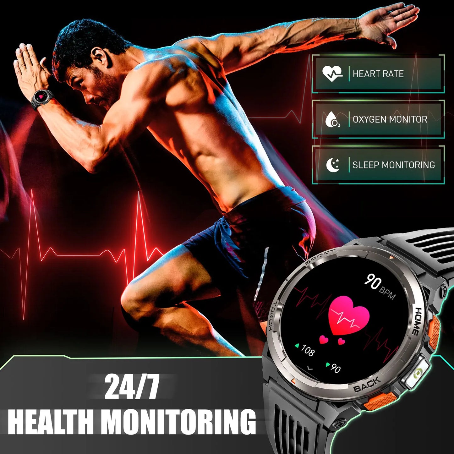 EIGIIS KE5 Smartwatch 3ATM Waterproof With Compass Barometer